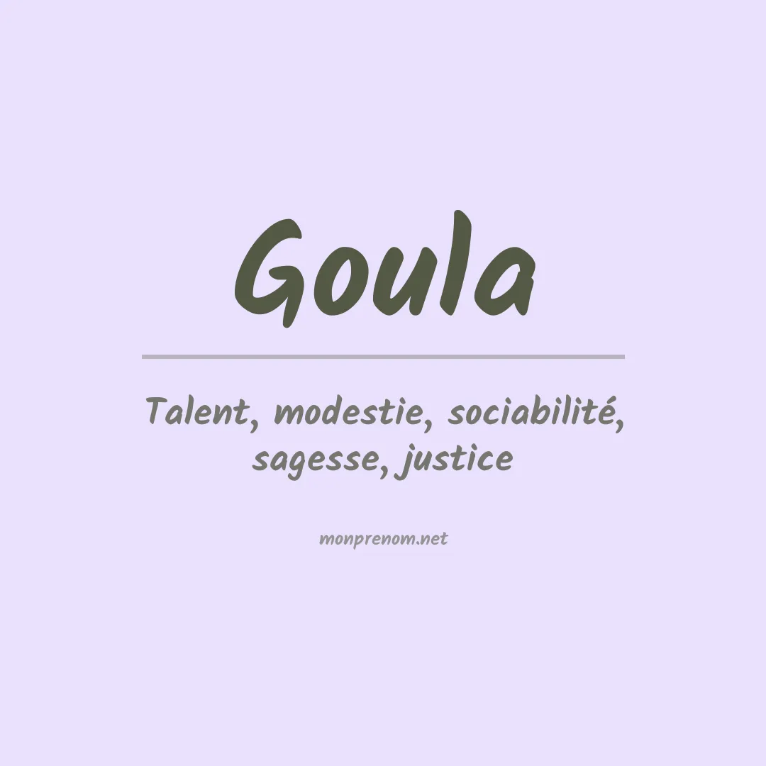 Signification du prénom Goula