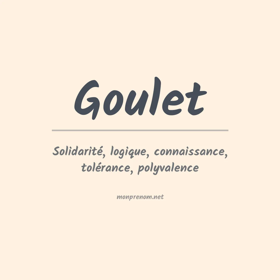 Prénom Goulet