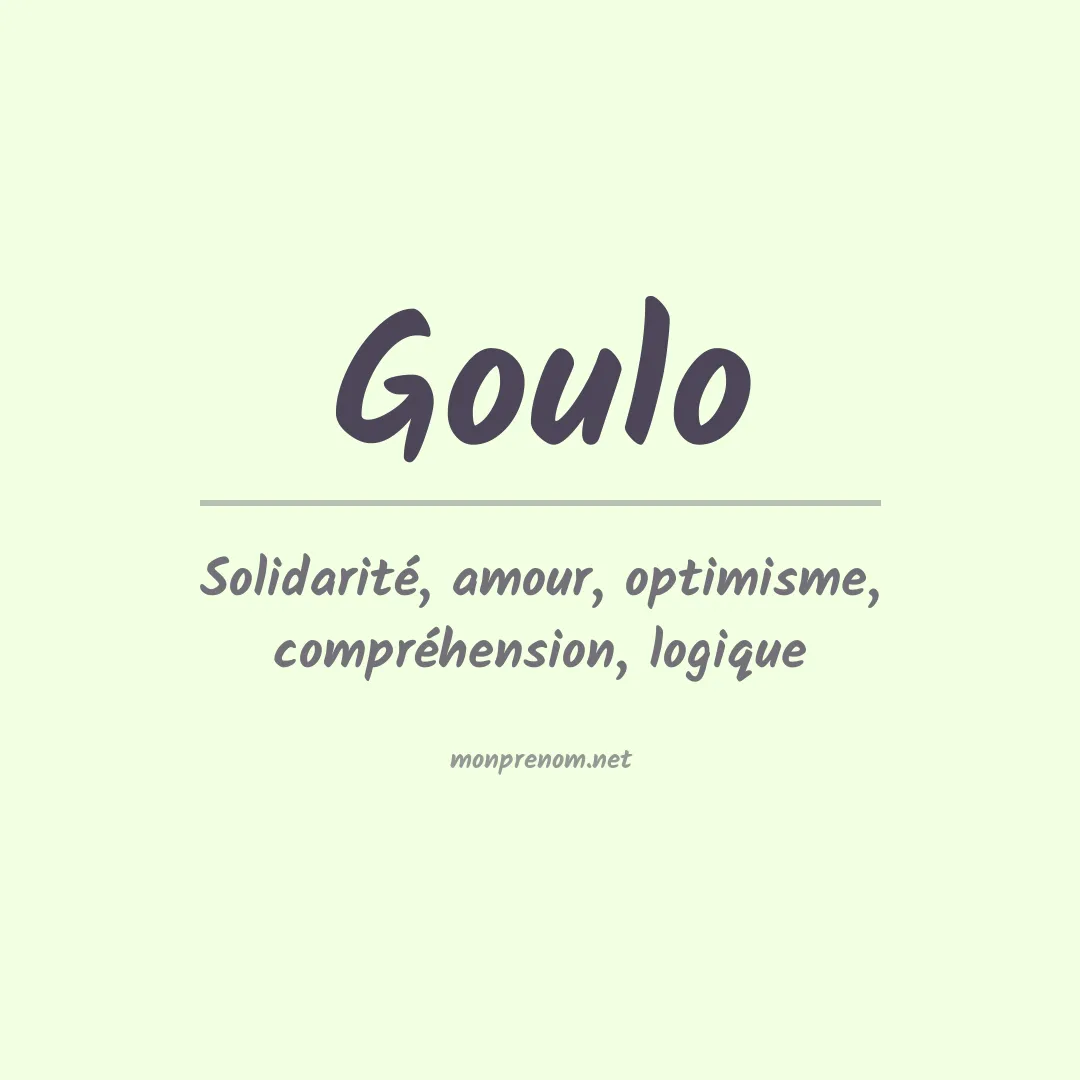 Signification du prénom Goulo