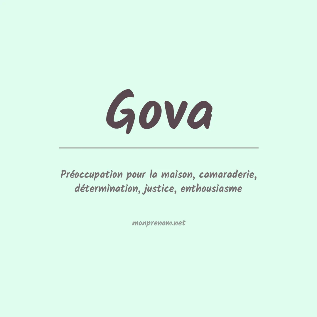 Signification du prénom Gova
