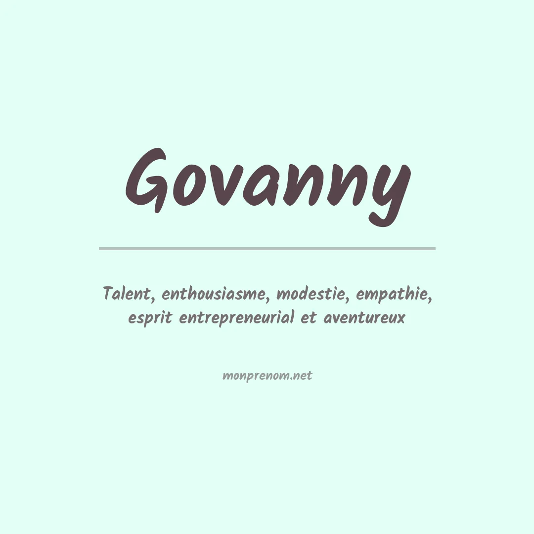 Signification du prénom Govanny