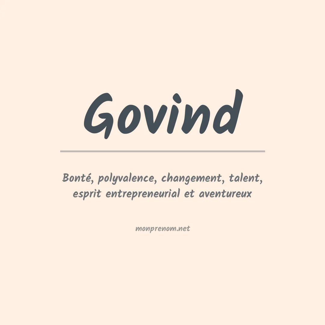 Signification du prénom Govind