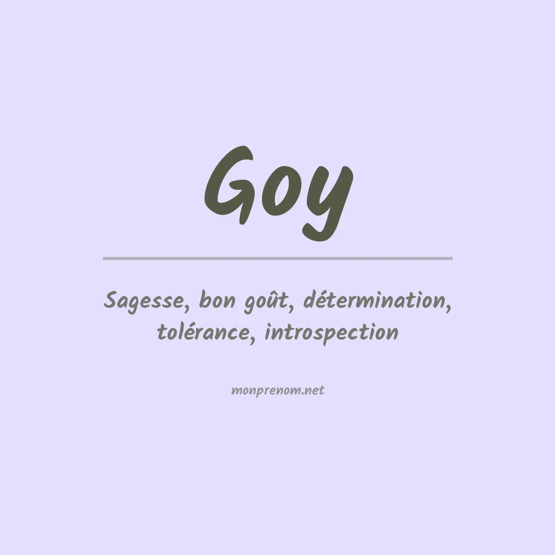 Prénom Goy