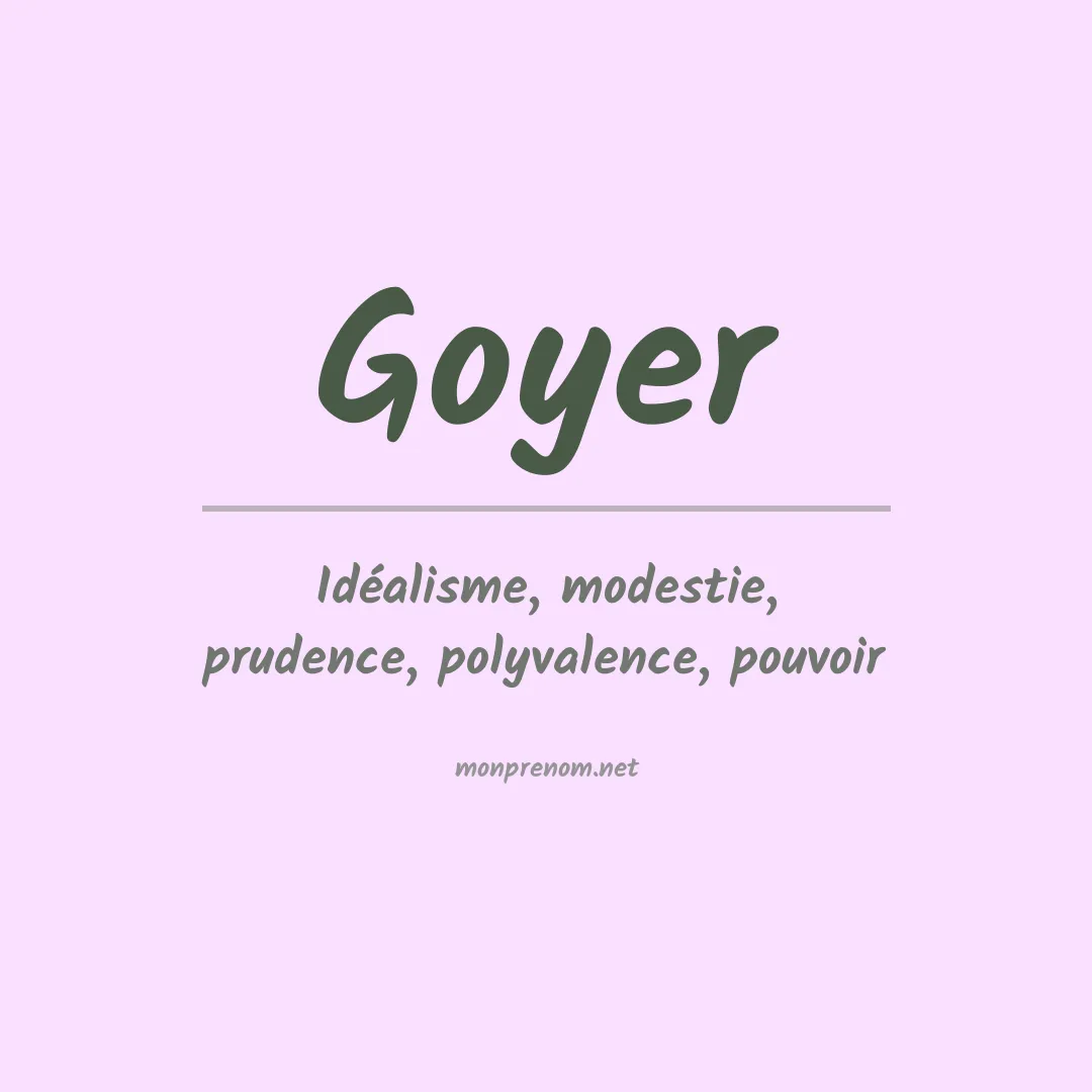 Prénom Goyer