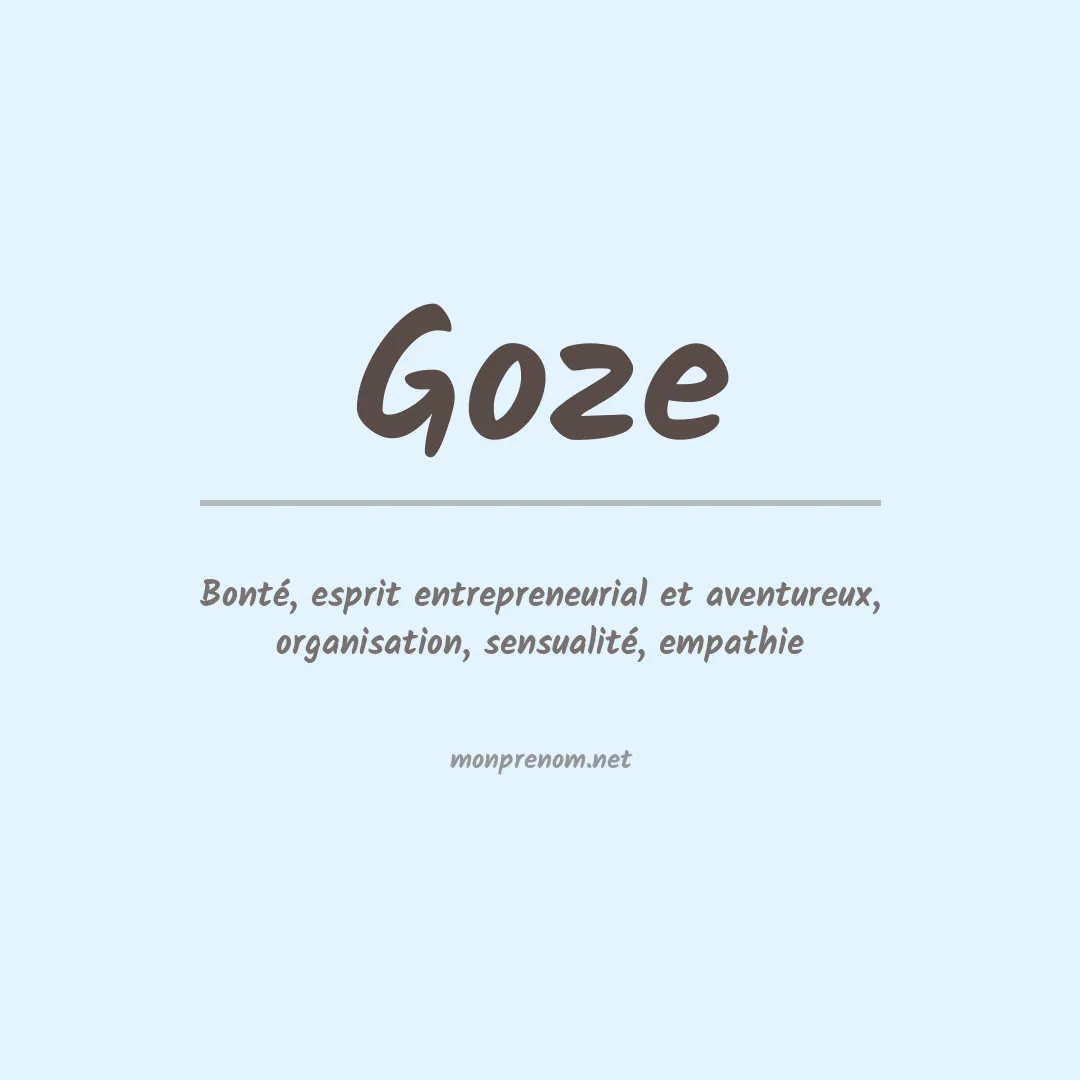Signification du prénom Goze