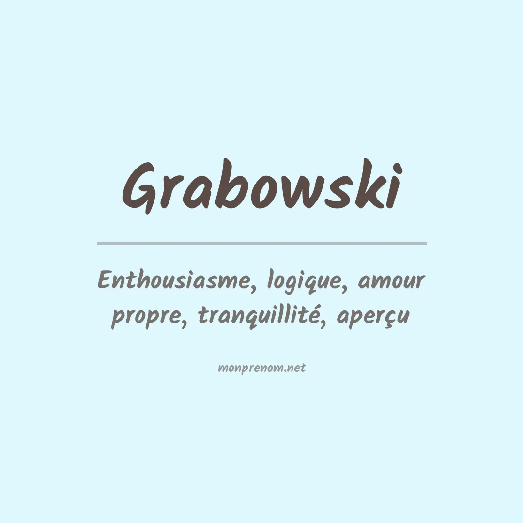 Signification du prénom Grabowski
