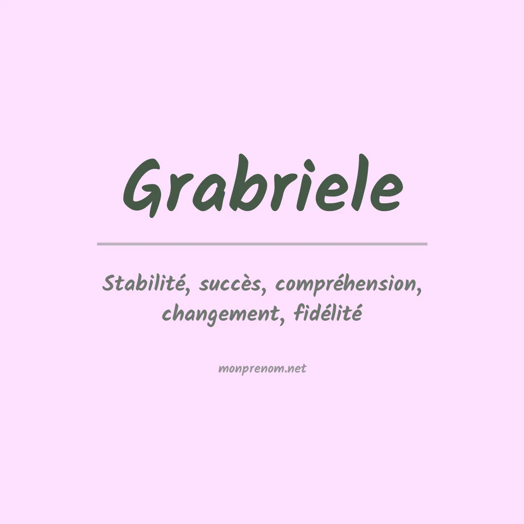Signification du prénom Grabriele