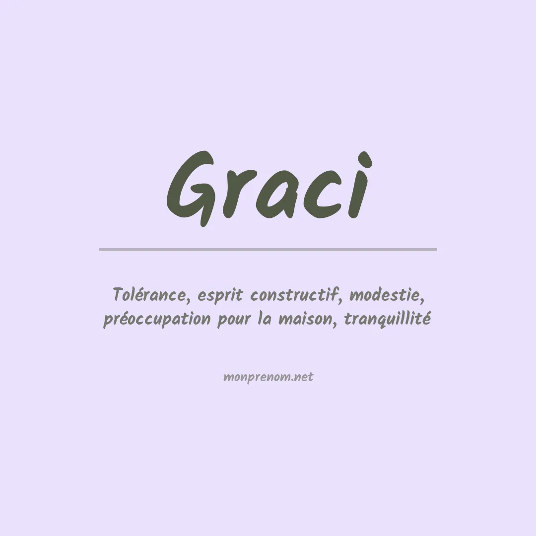 Signification du prénom Graci