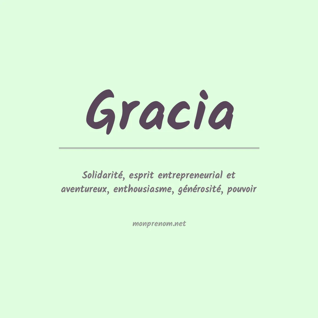 Prénom Gracia