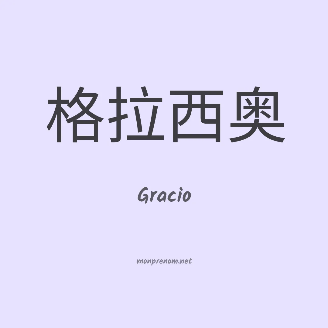 Gracio en chinois