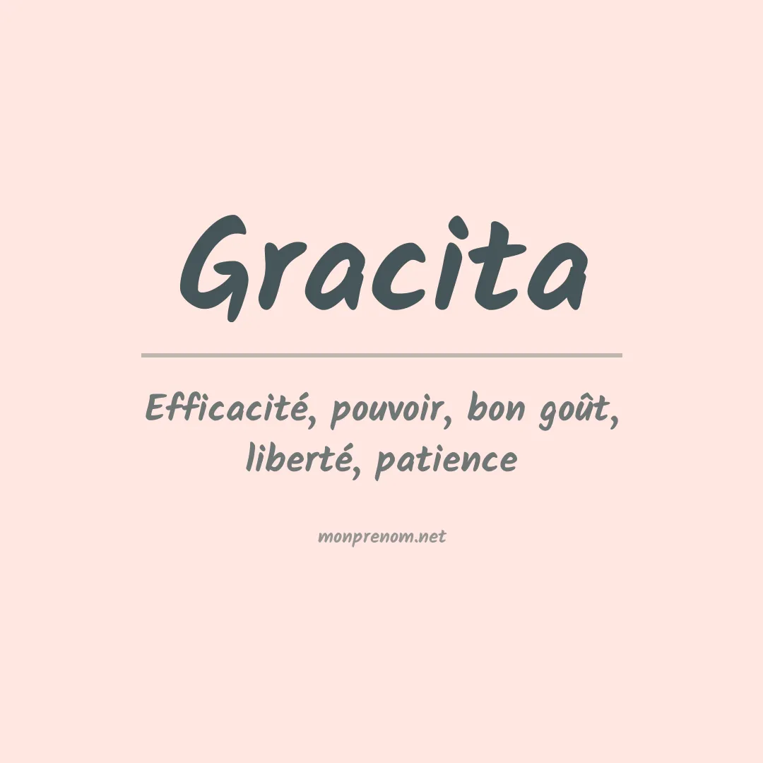 Signification du prénom Gracita