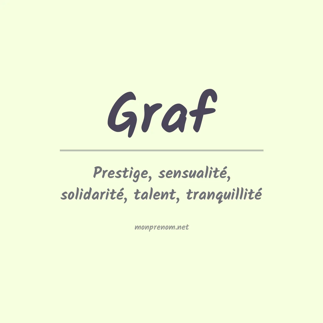 Signification du prénom Graf