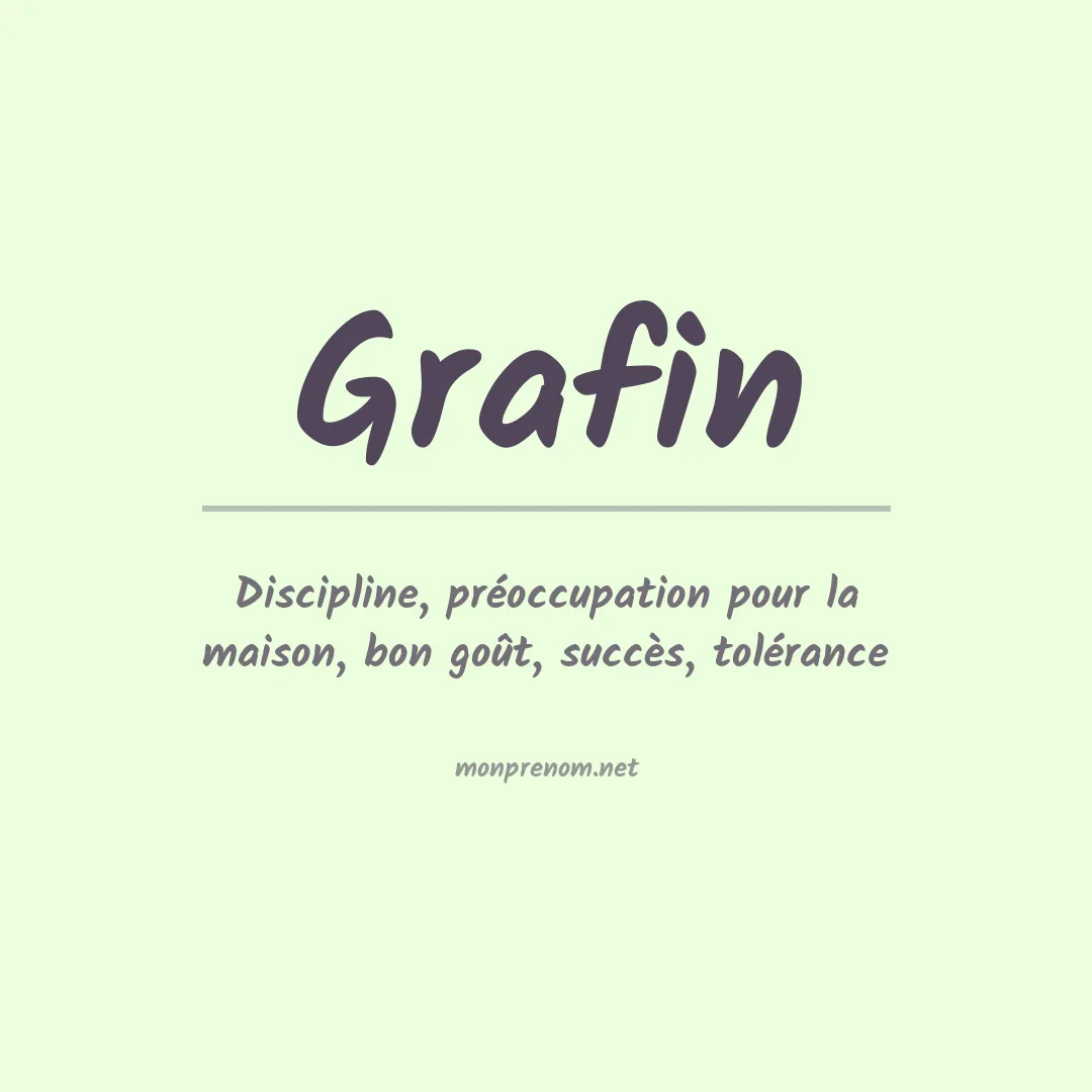 Signification du prénom Grafin