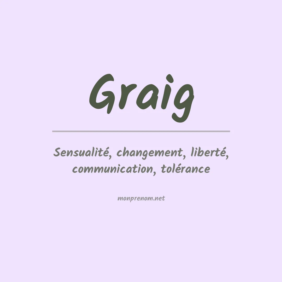 Signification du prénom Graig