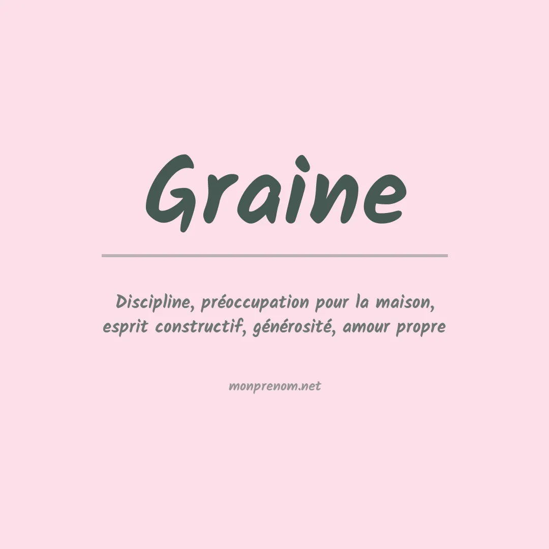 Signification du prénom Graine