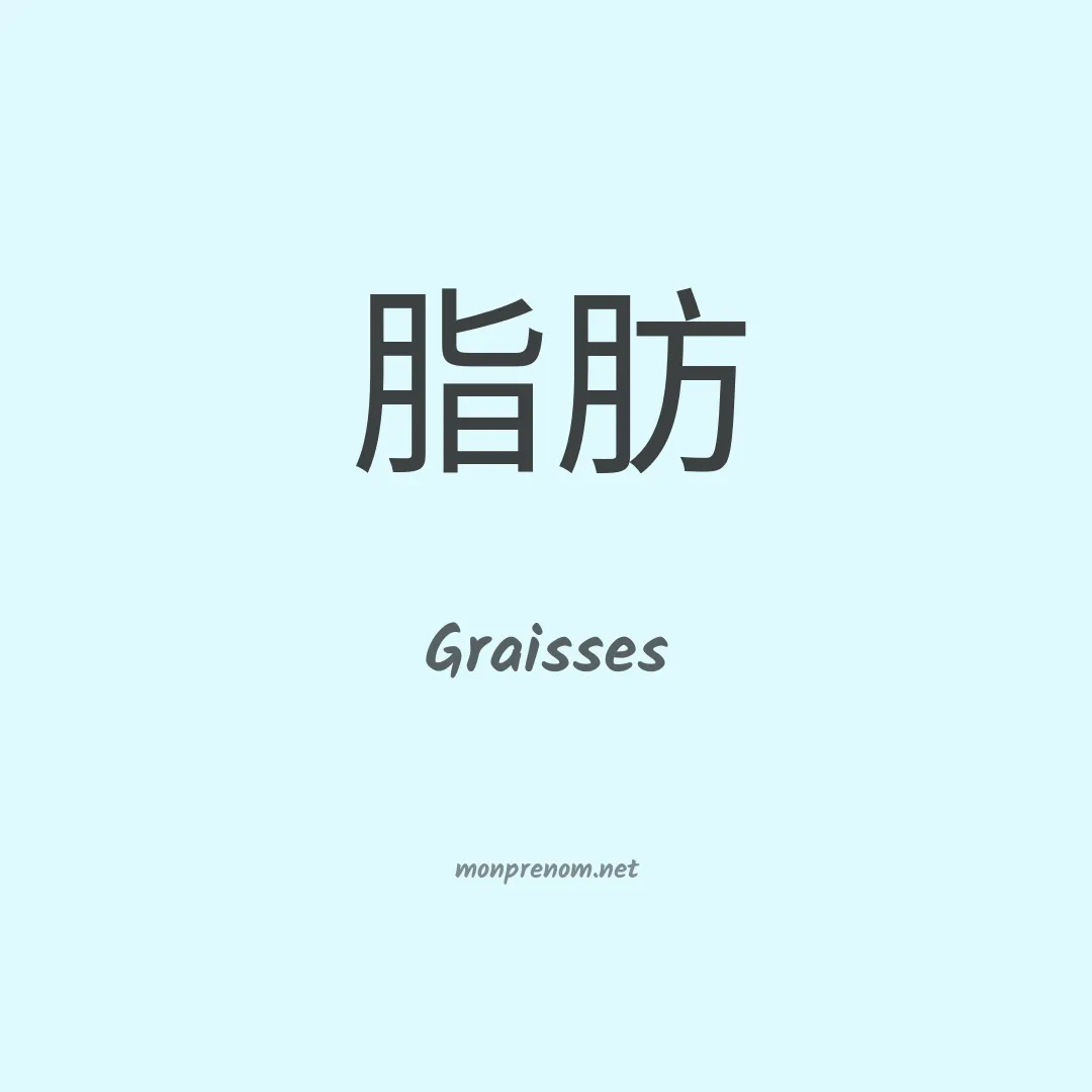 Graisses en chinois