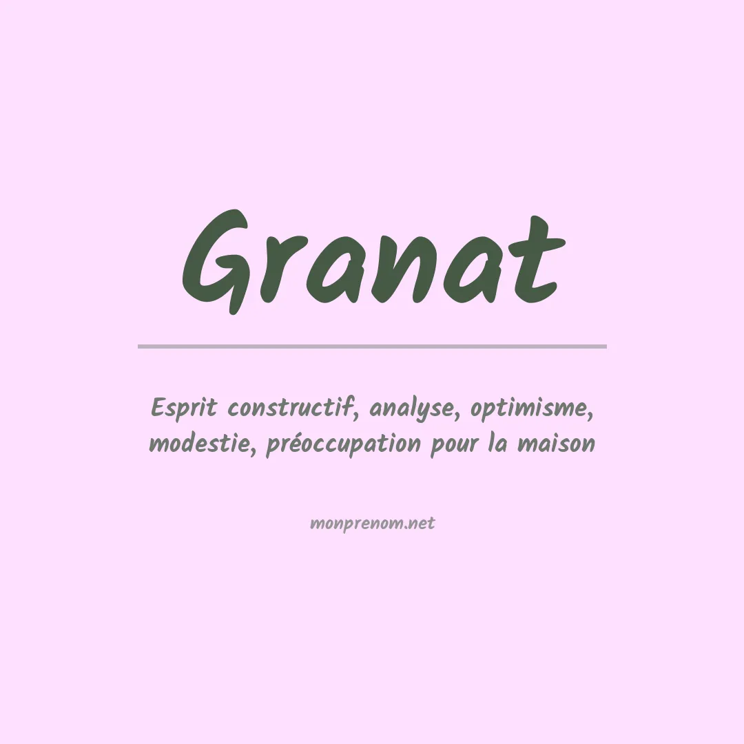 Prénom Granat