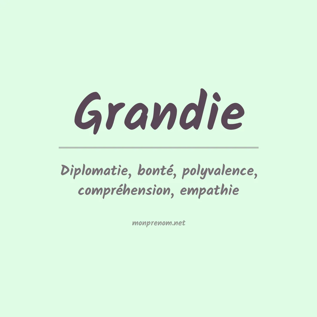 Signification du prénom Grandie