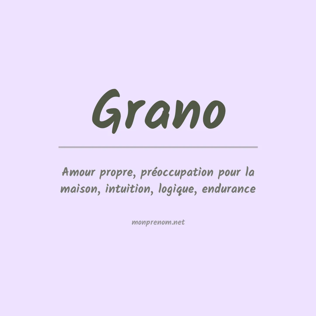 Prénom Grano