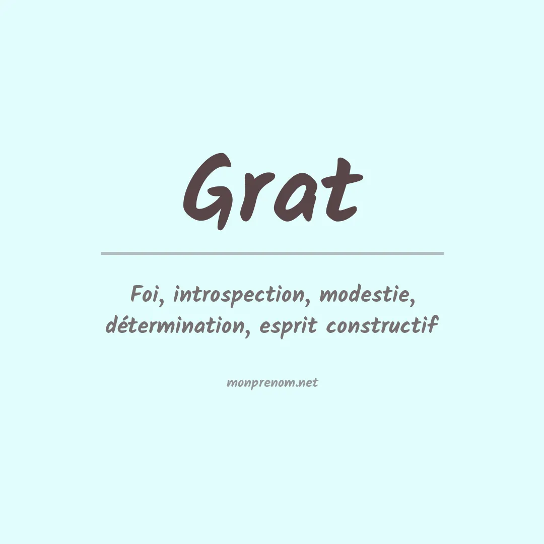 Signification du prénom Grat
