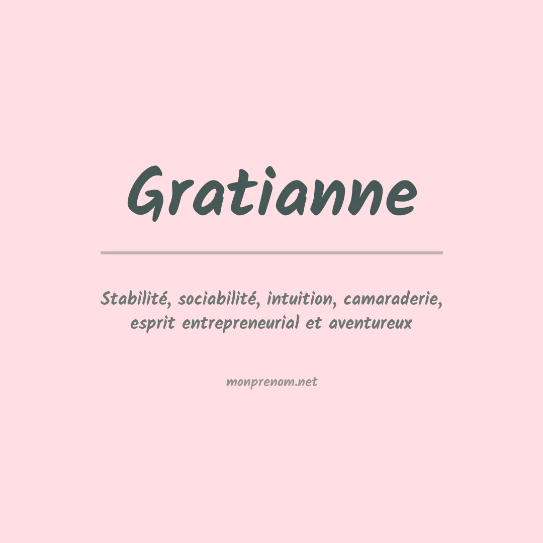 Signification du prénom Gratianne