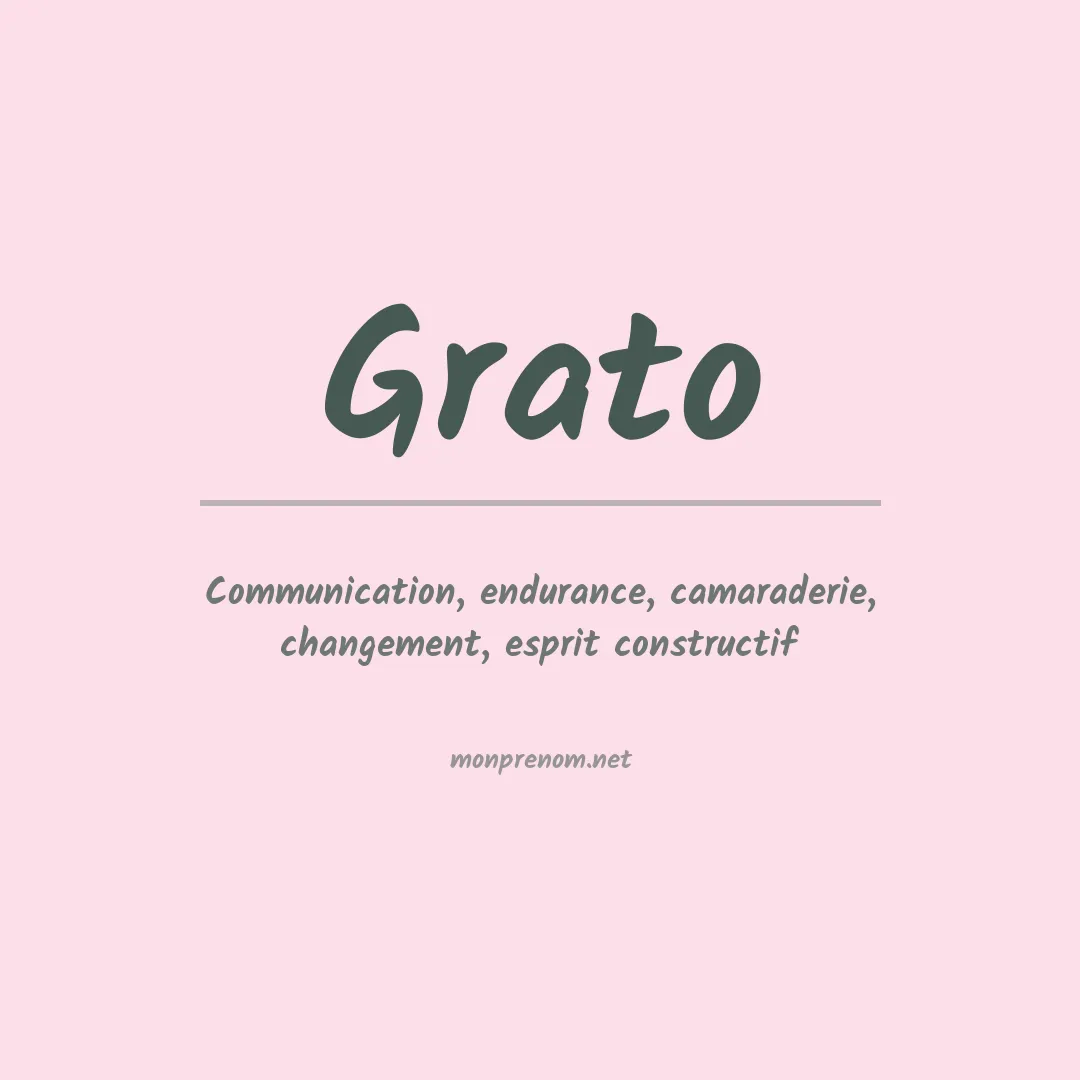 Signification du prénom Grato