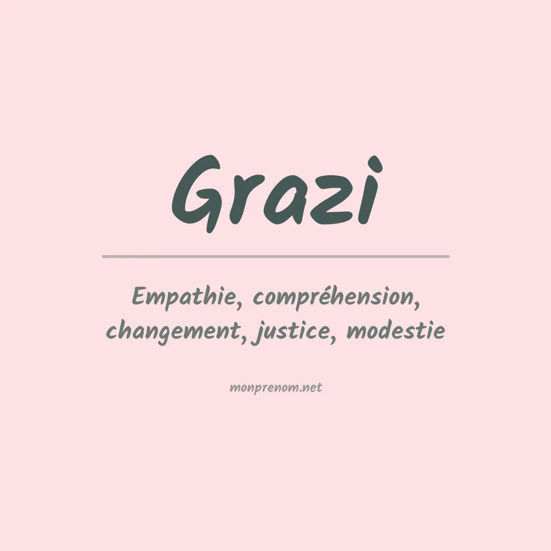 Signification du prénom Grazi