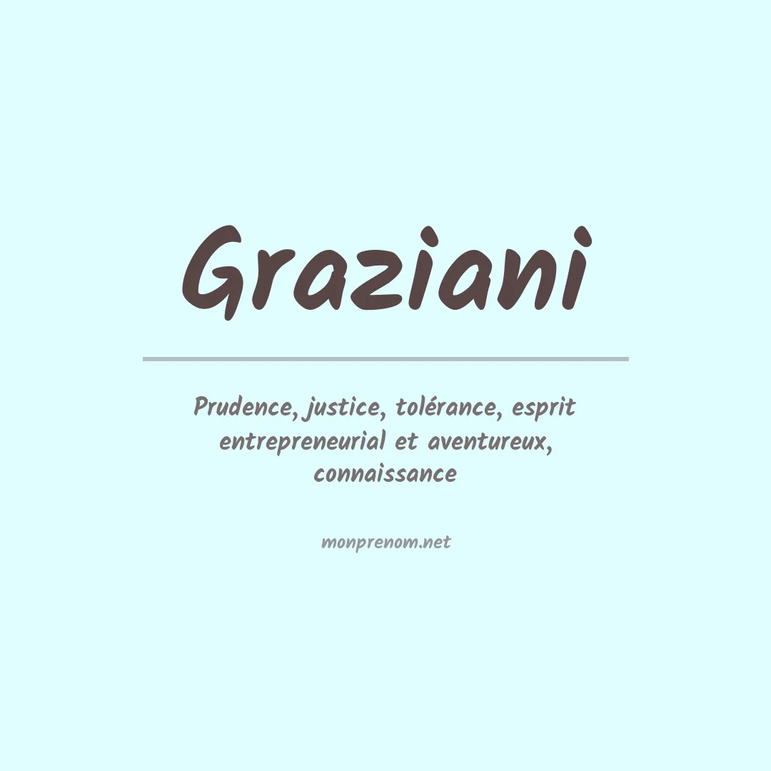 Signification du prénom Graziani