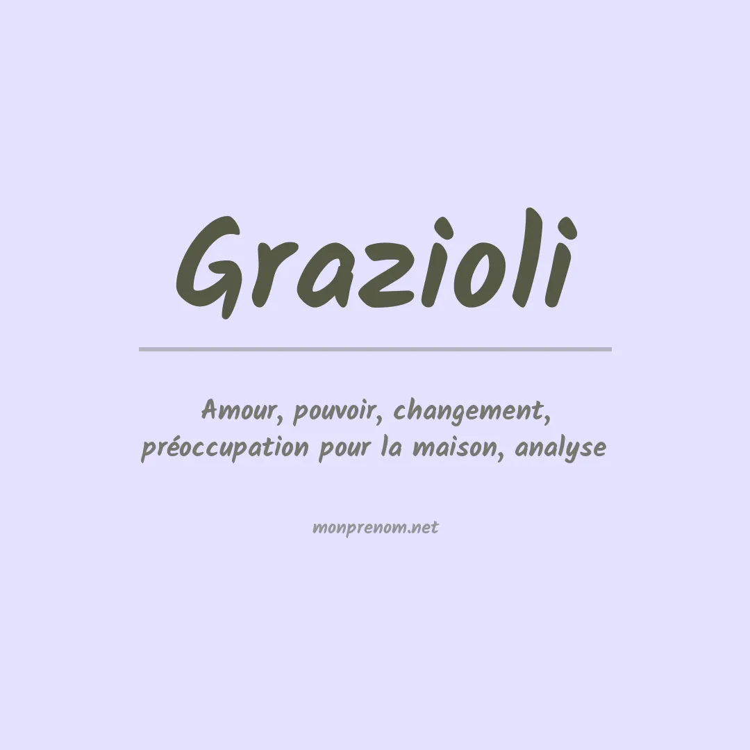 Signification du prénom Grazioli
