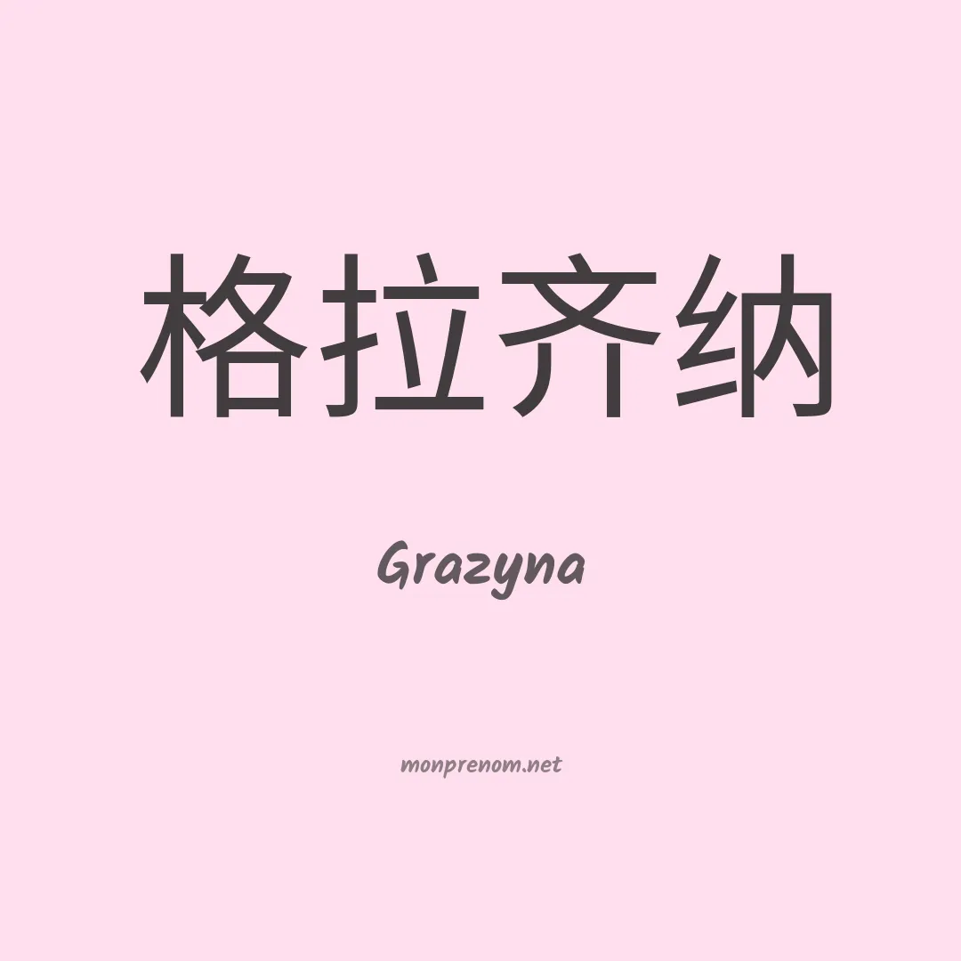 Grazyna en chinois