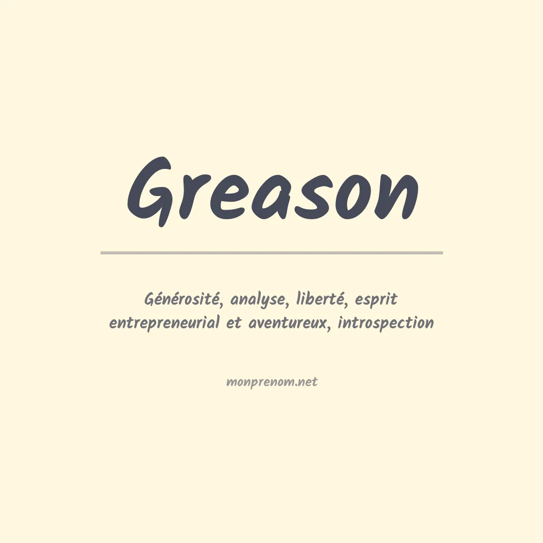 Prénom Greason