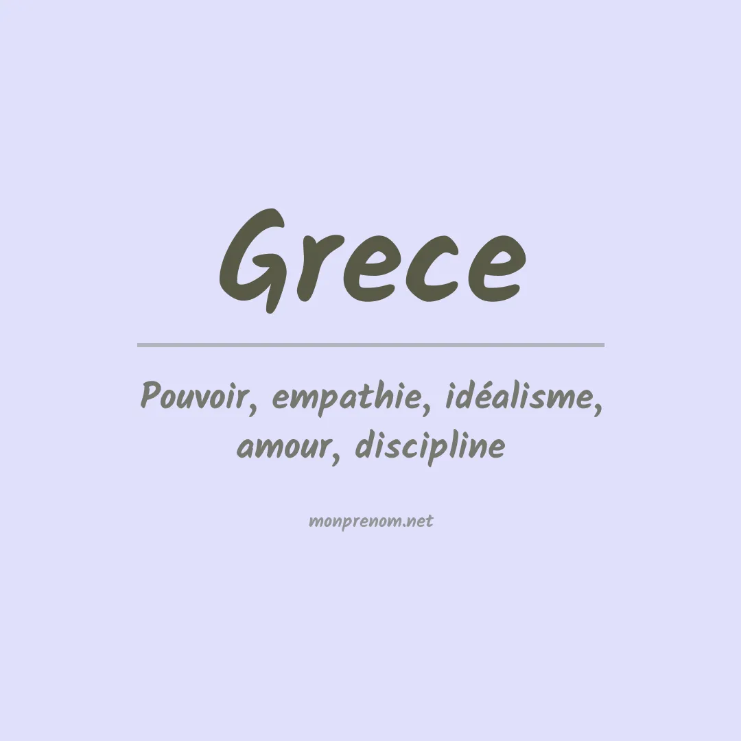 Signification du prénom Grece