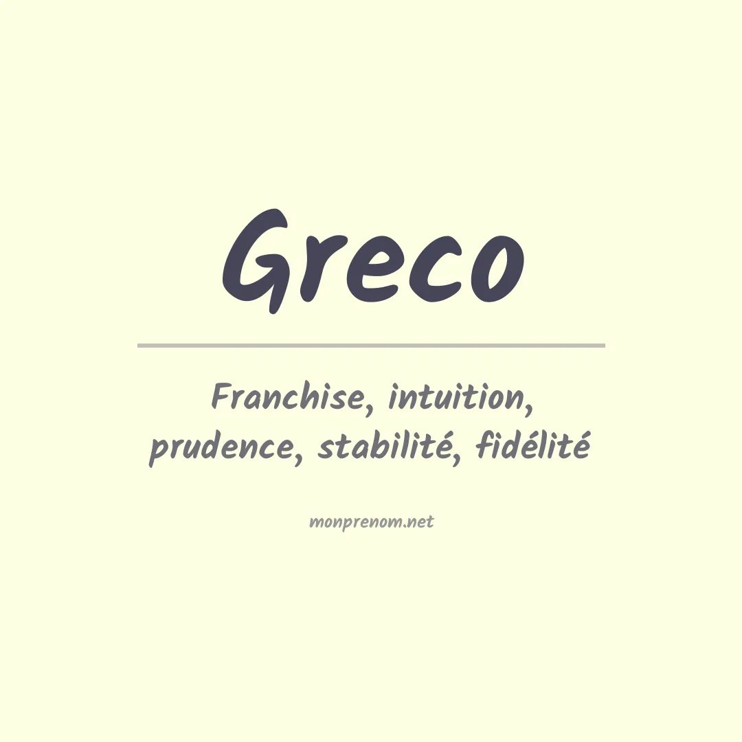 Prénom Greco
