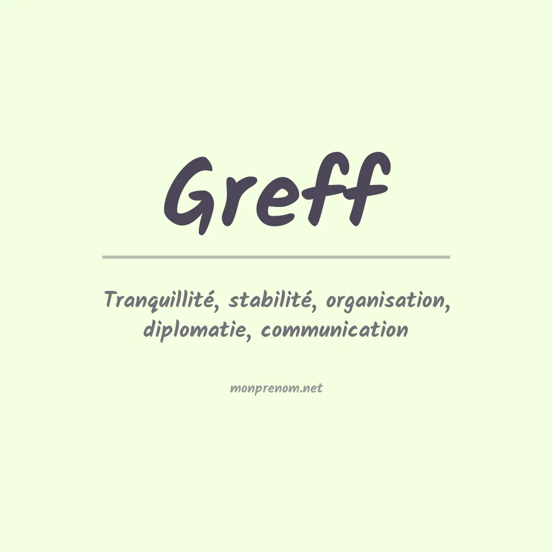 Prénom Greff