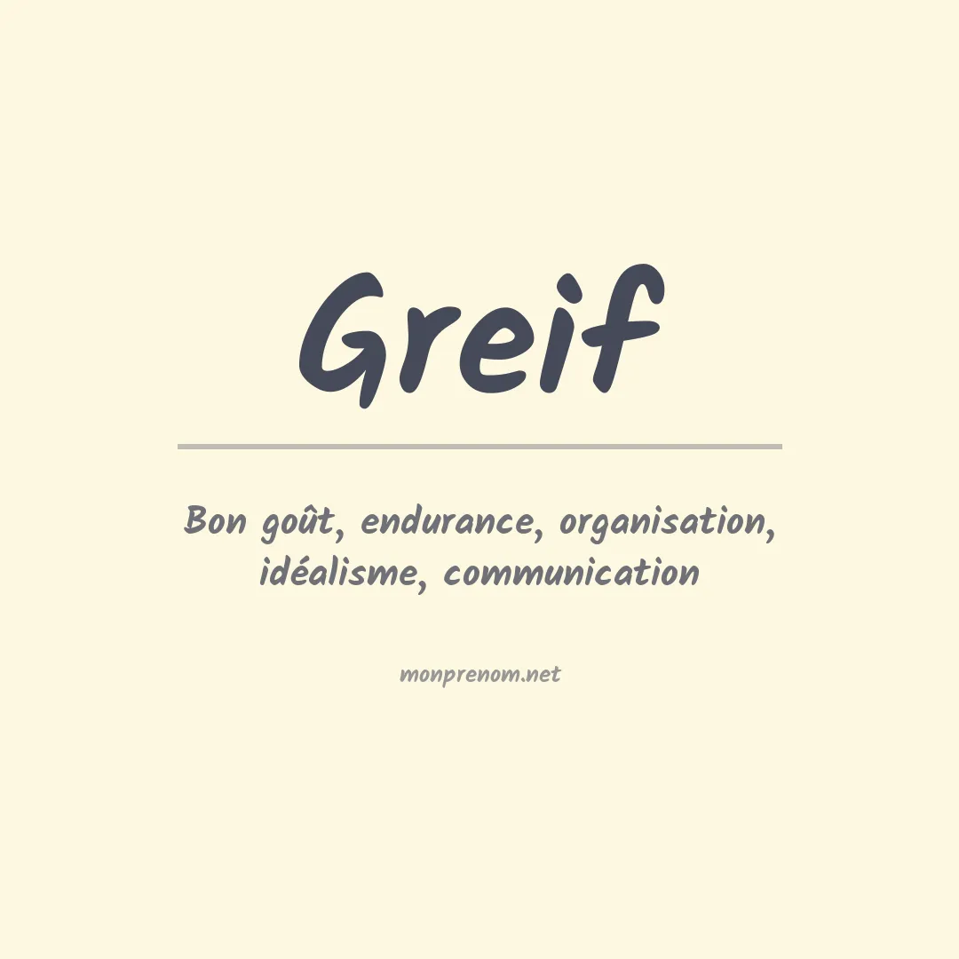 Prénom Greif