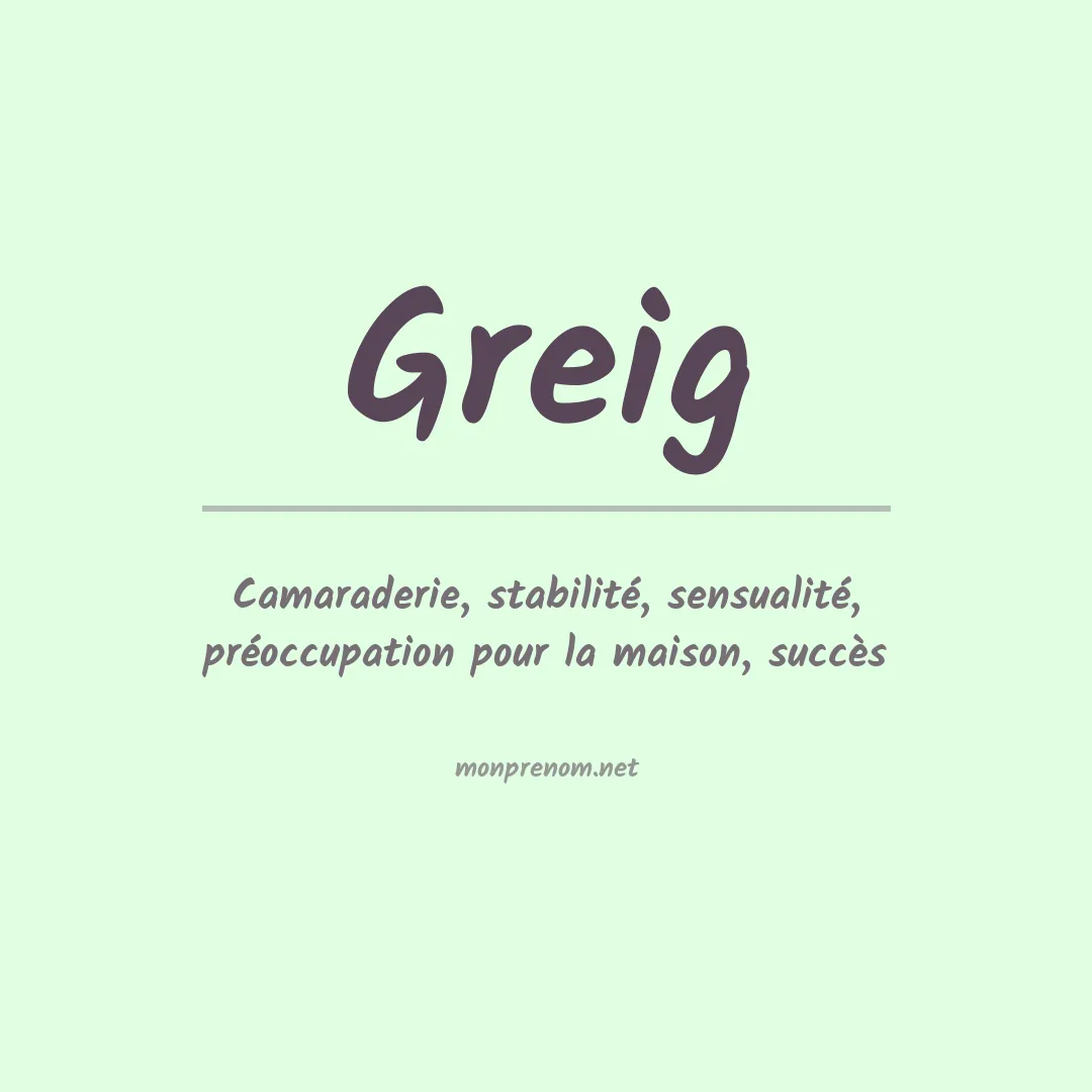 Prénom Greig