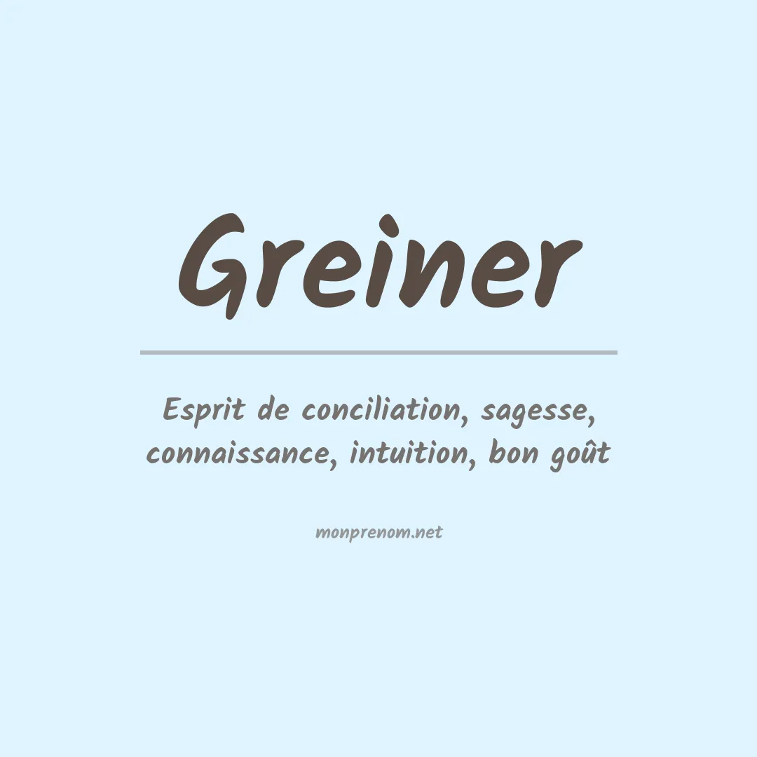 Prénom Greiner