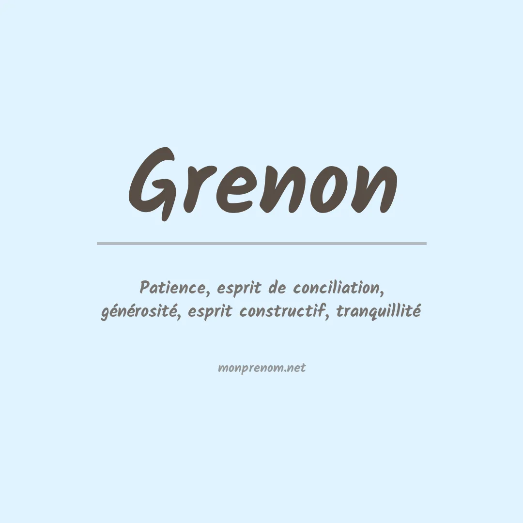 Prénom Grenon