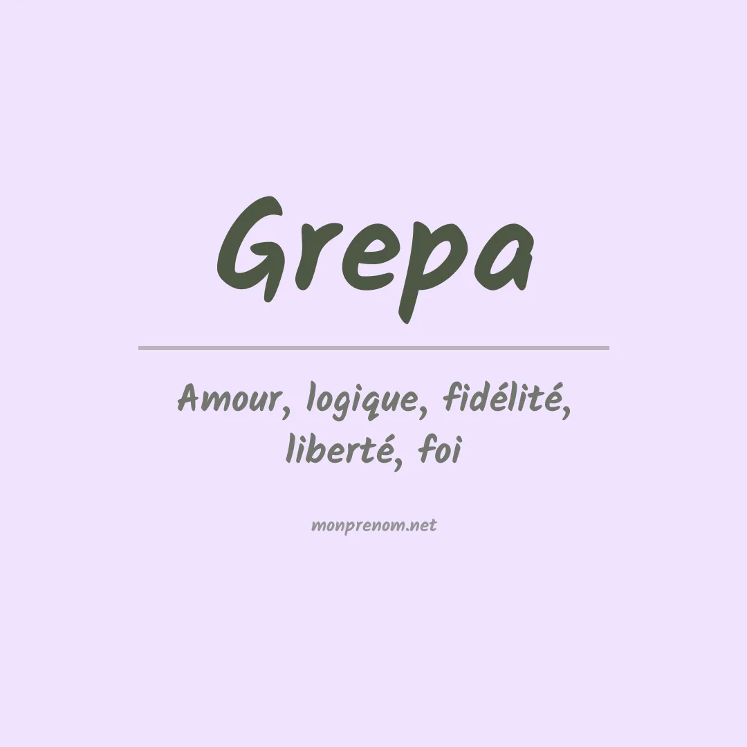 Signification du prénom Grepa