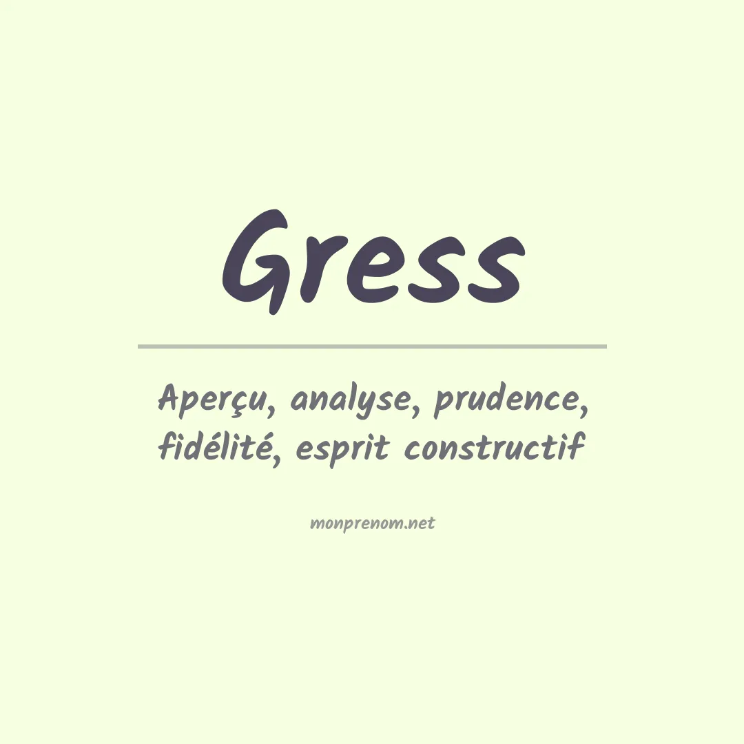 Prénom Gress
