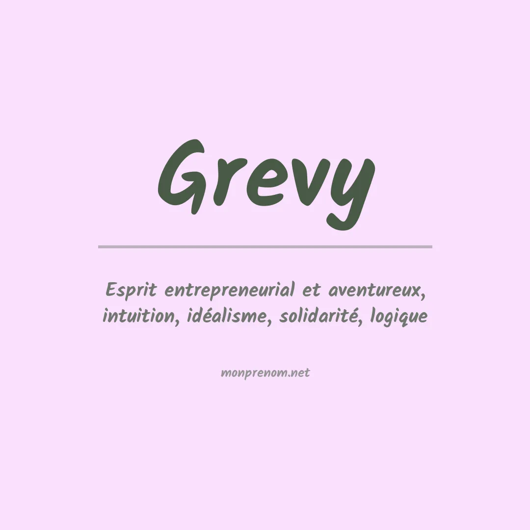 Signification du prénom Grevy