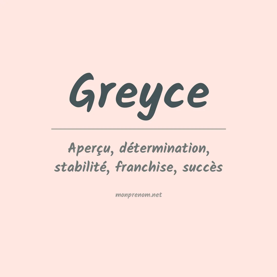 Prénom Greyce