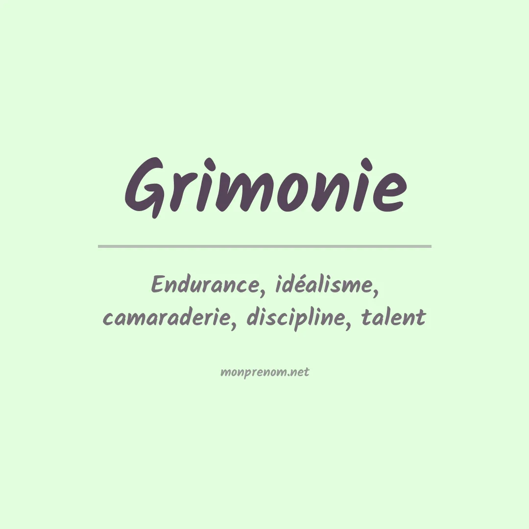 Signification du prénom Grimonie