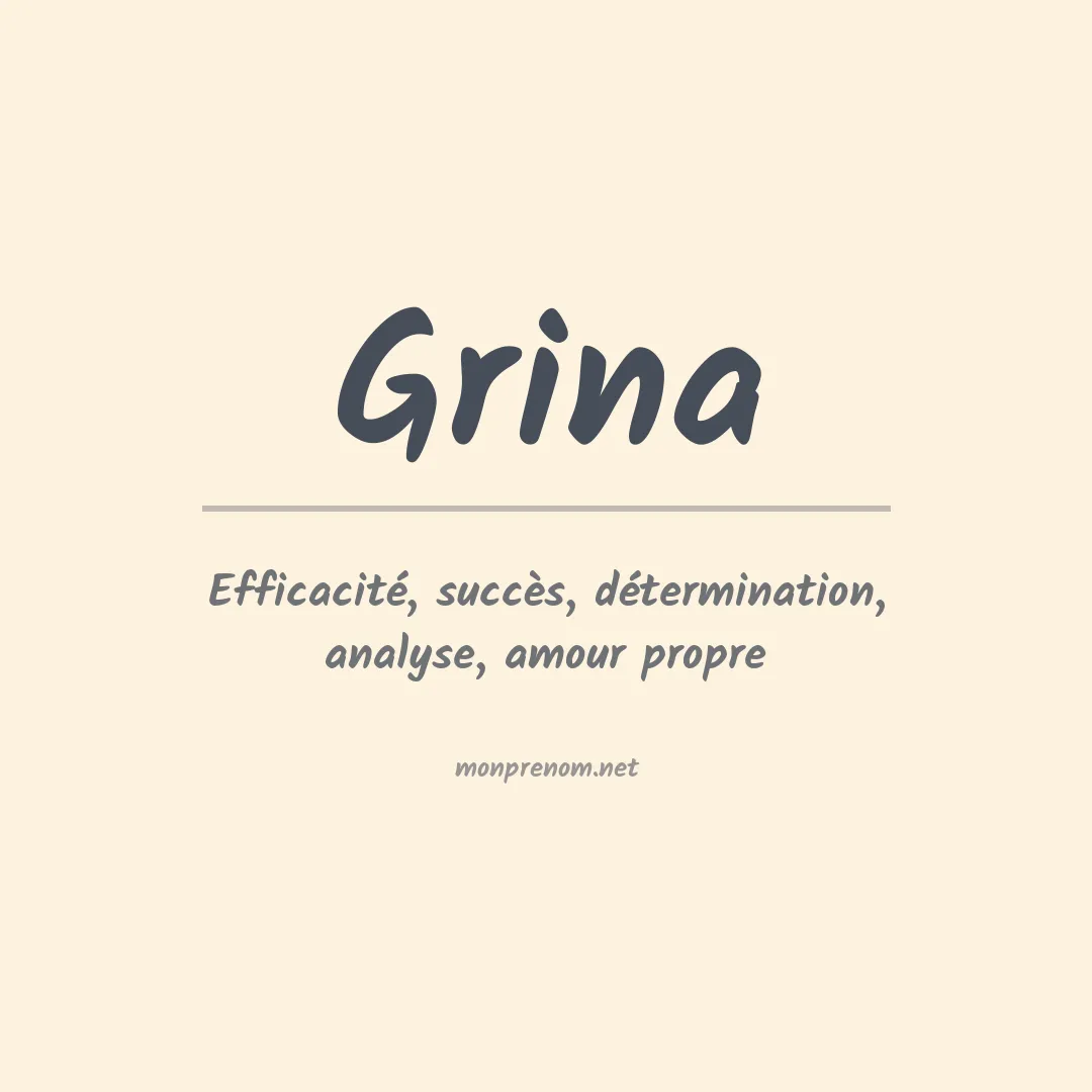Signification du prénom Grina
