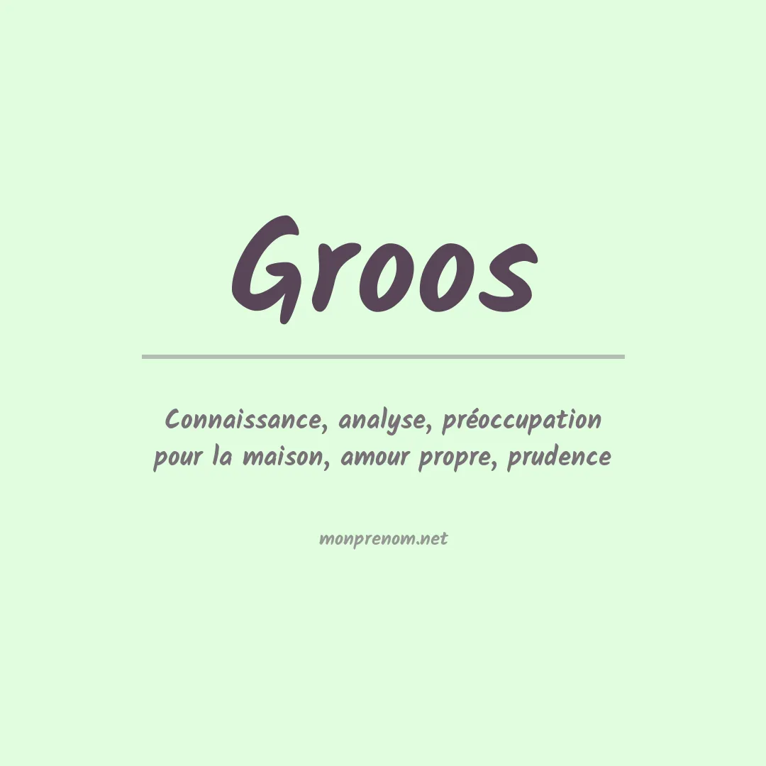 Prénom Groos
