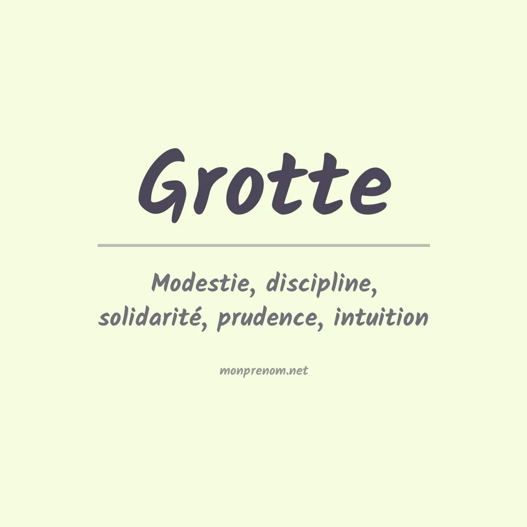 Prénom Grotte