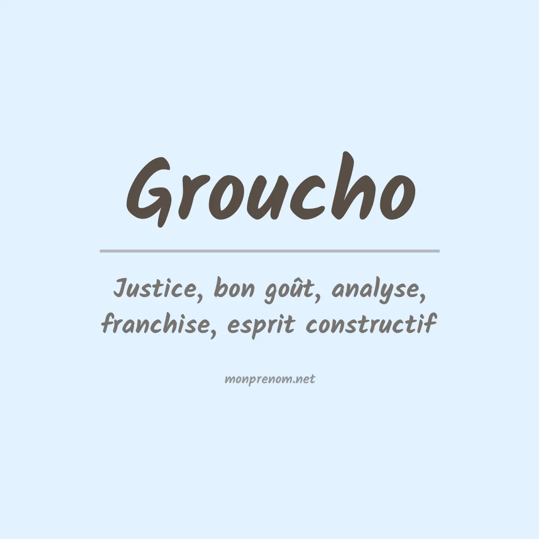Signification du prénom Groucho