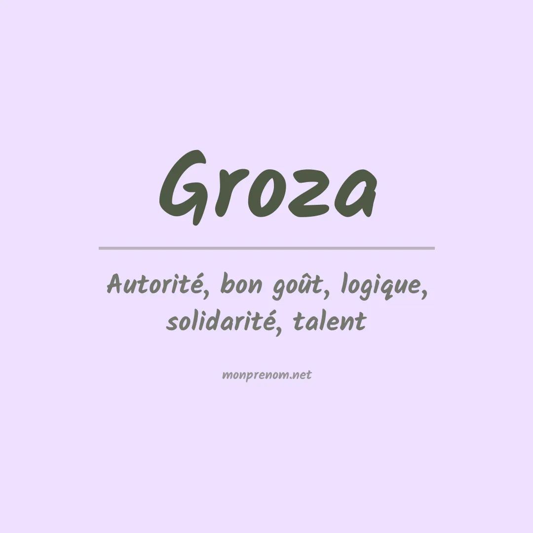 Signification du prénom Groza