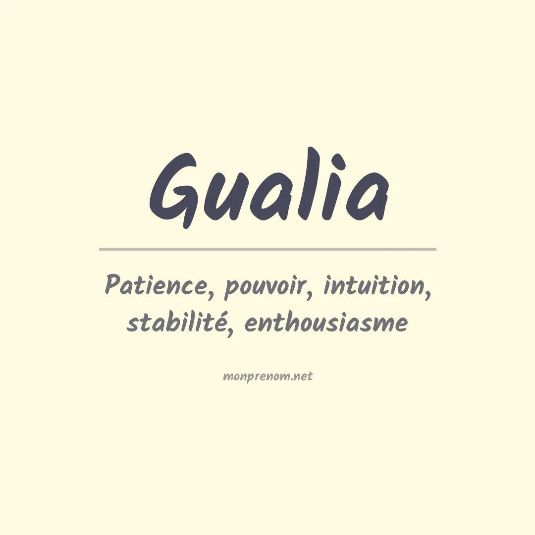 Signification du prénom Gualia