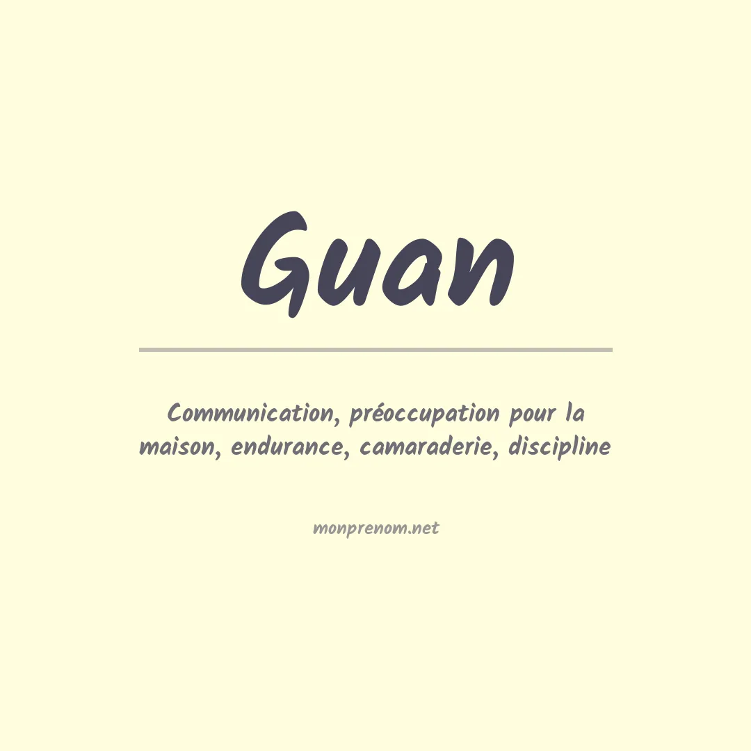 Prénom Guan